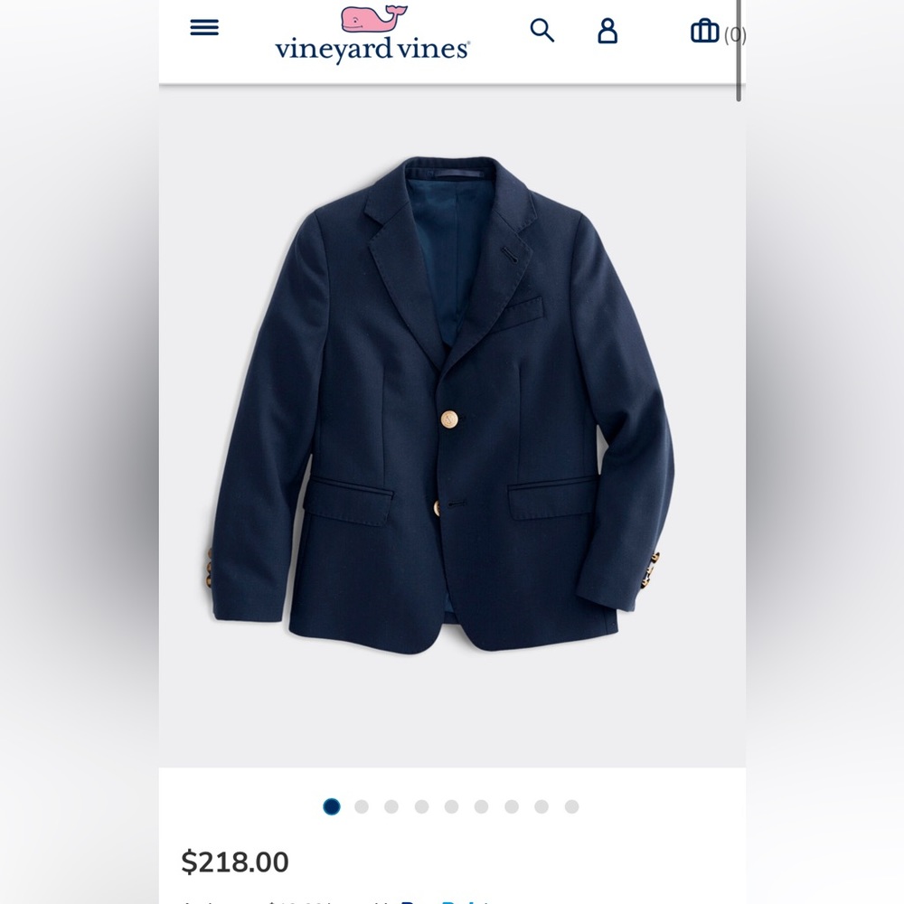 Vineyard Vines Boys Stretch Navy Blazer Boys Size 16